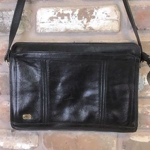 PHILLIPPE Women’s VINTAGE Business Attaché Black Leather Shoulder Bag Purse